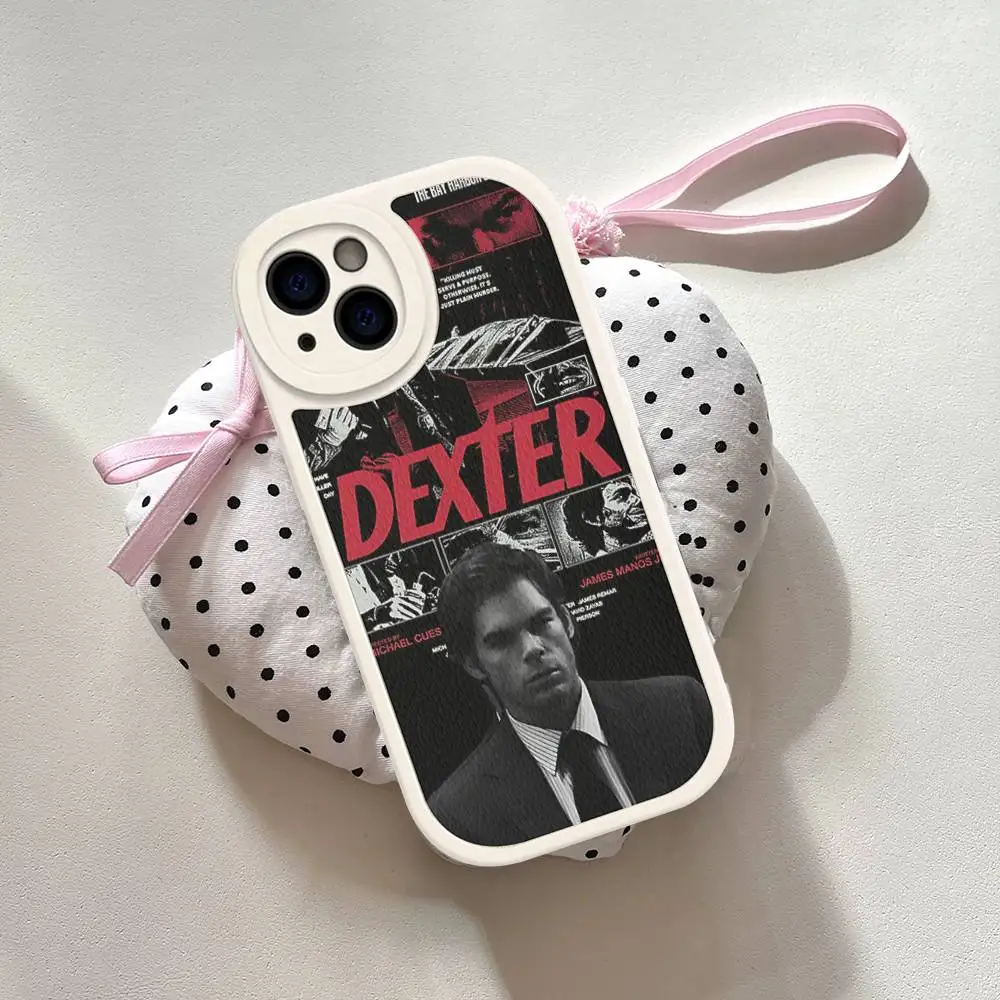 

D-Dexter Morgan Phone Case For iPhone 16 15 14 13 12 11 Pro Max Plus 16E Soft Leather Cover