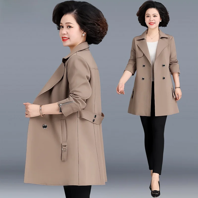 

Модное демисезонное пальто средней длины для женщин 40-50 лет, свободный крой, в корейском стиле, ветрозащитное