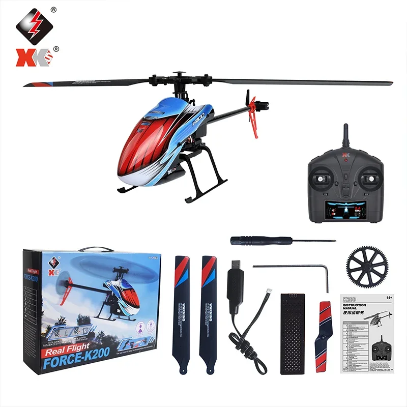 

WLtoys XK K200 RC Helicopter 2.4G 6-Aixs Gyroscope 4CH Altitude Hold Optical Flow Remote Control Helicopter Toys for Children