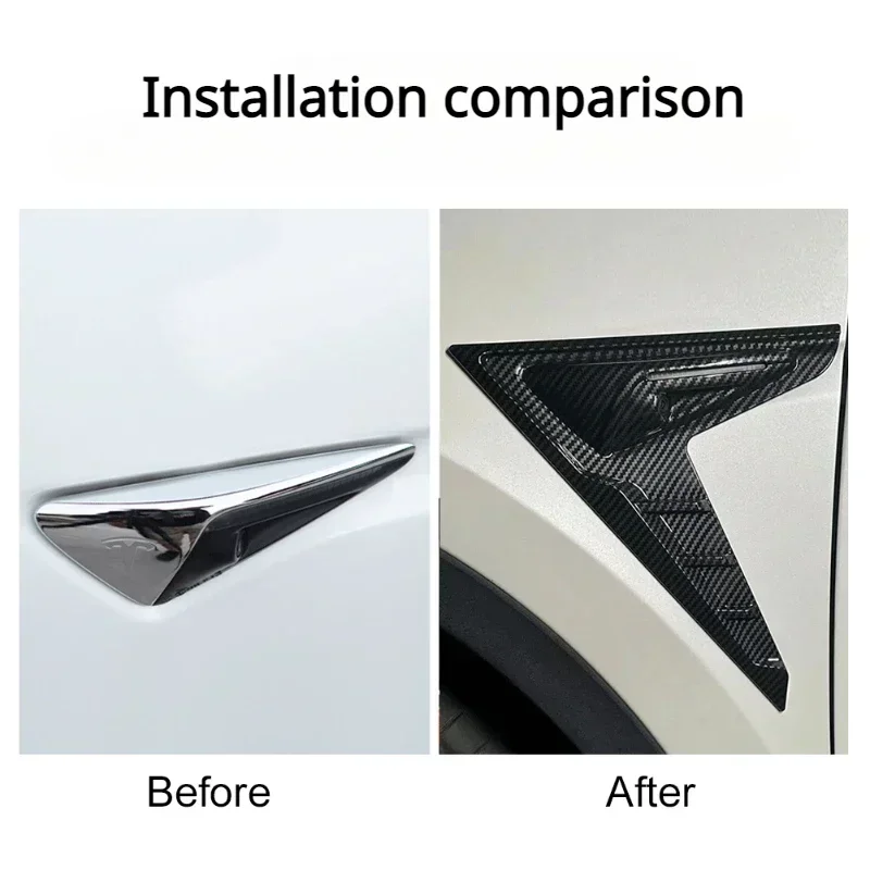 Side Camera Cover for Tesla Model 3+ Highland 2024 Thunder Fender Flanks Wing Blade Panel Spoiler Covers Stickers Accessories