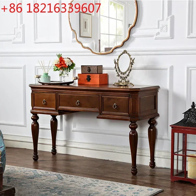 Small Apartment Simple Design Makeup Table Solid Wood Dressing Table Solid Wood Simplicity Desk