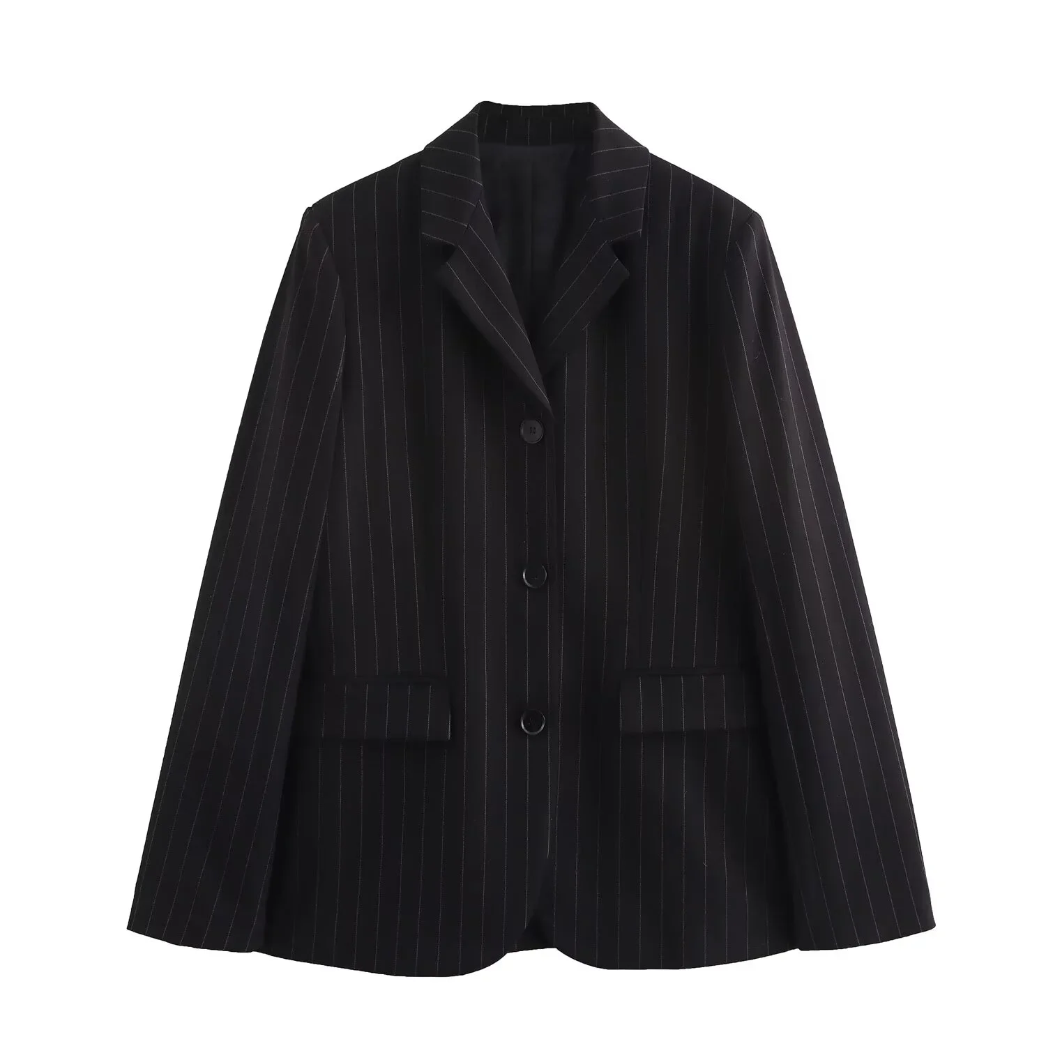

autumn new women's casual fashion retro commuter lapel long-sleeved striped minimalist suit jacket