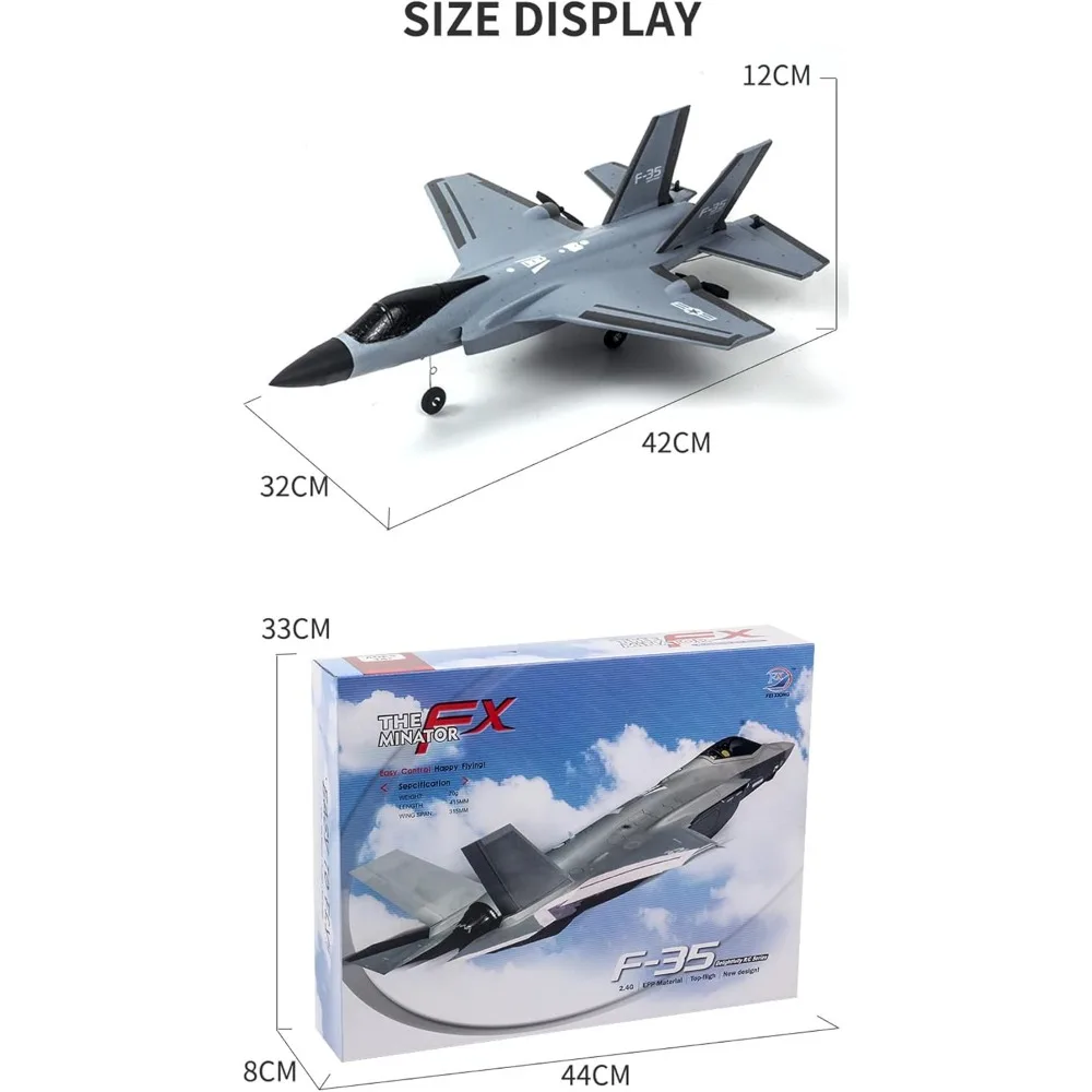 Aereo RC a 2 canali Ready-to-Fly da 2,4 GHz con giroscopio a 6 assi per un volo facile, ideale per bambini e ragazzi