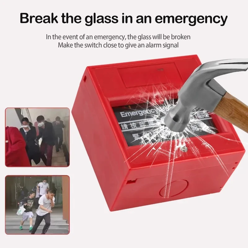 Wholale Industrial Emergency Button Alarm Device Villas Warehous Door Accsori Wired Fire Induction Outdoor Red