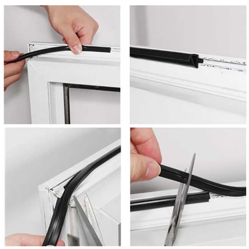 1M Silicone PK Door Sealing Strip Broken Bridge Aluminum Window Card Slot Soundproof Windproof Brush Tape Hardware