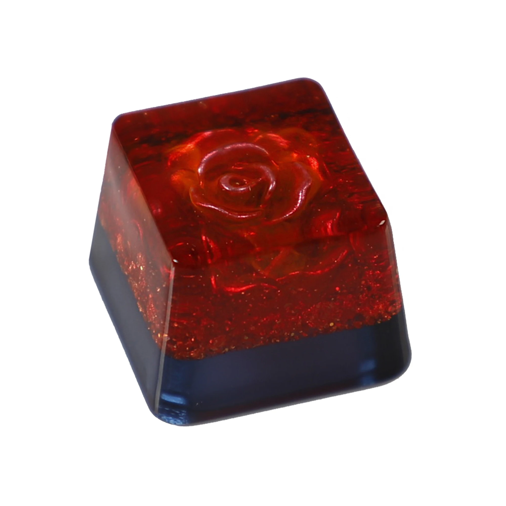 ESC Transparent 1 Piece Red Flame Rose Love Single Rose Theme Personalized Keycap OEM Profile Black for MX Mechanical Keyboard