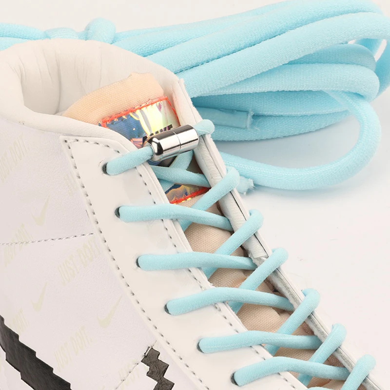 Elastic Lazy Laces para crianças e adultos, tênis cadarço, Metal Lock, todos os sapatos