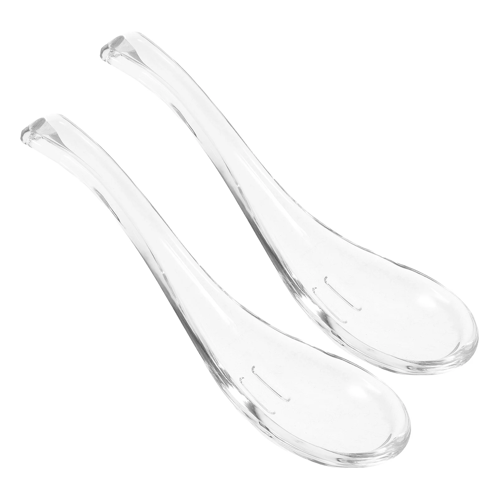 

2Pcs Kitchen Glass Spoon Set Elegant Design Comfortable Handle for Soup Dessert Coffee Tea Daily Use Home Restaurant Supplies