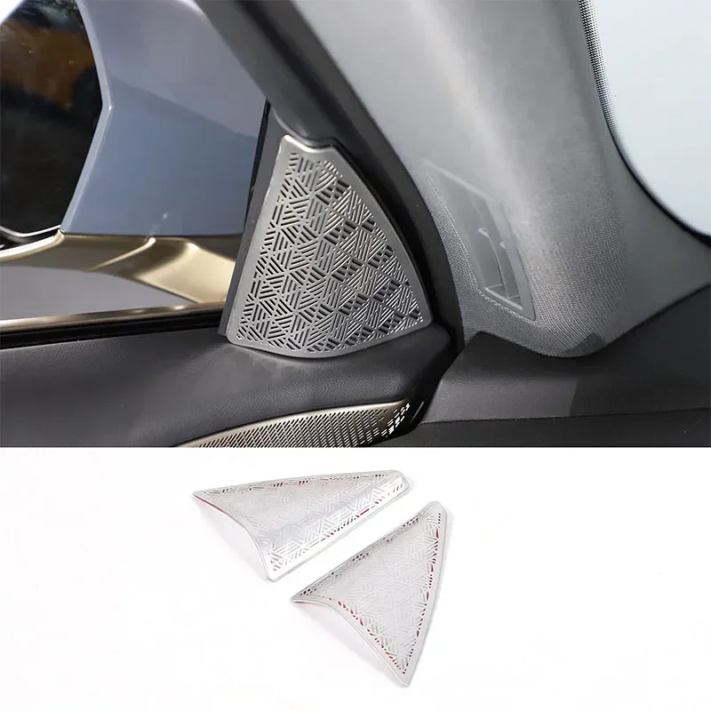 

2Pcs Stainless steel For BMW 5 Series G60 2024+ Car A-pillar tweeter grille protective cover car interior accessories