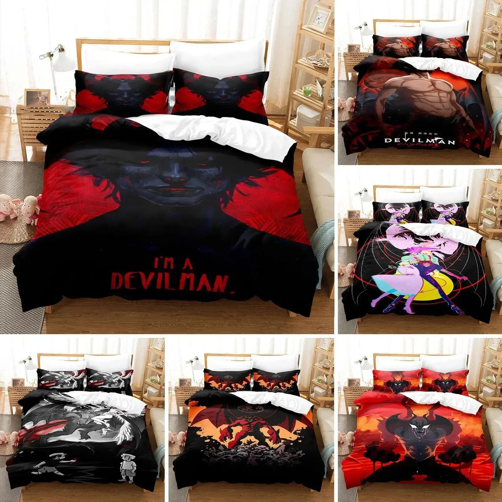 

Anime Devilman Crybab Bedding Set Duvet Cover Bedroom Comforter Covers Single Twin King Size Quilt Cover Home Textile