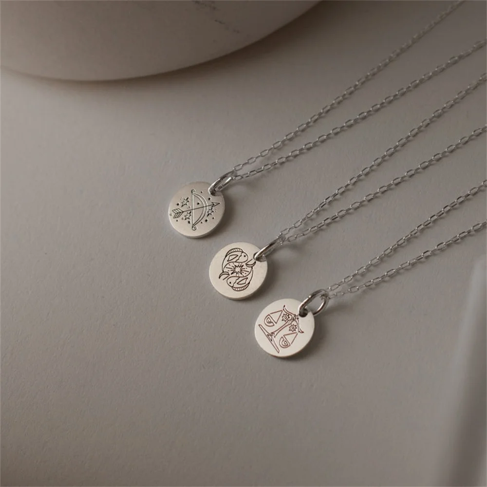 Minimalism 12 Zodiac Constellation Charms Necklaces for Men Gold Color  Choker Coin Necklace for Women Girls Party Jewelry Gift