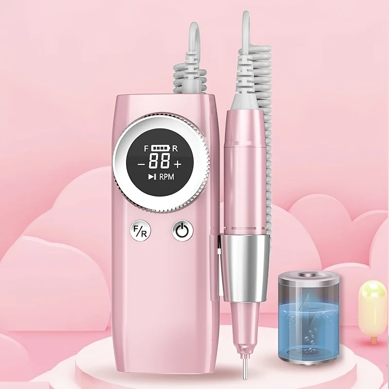 Professional Rechargeable 45000 RPM Electric Nail Drill,Portable Cordless Nail File Machine,Gel Nails Remove,Pedicure Polishing