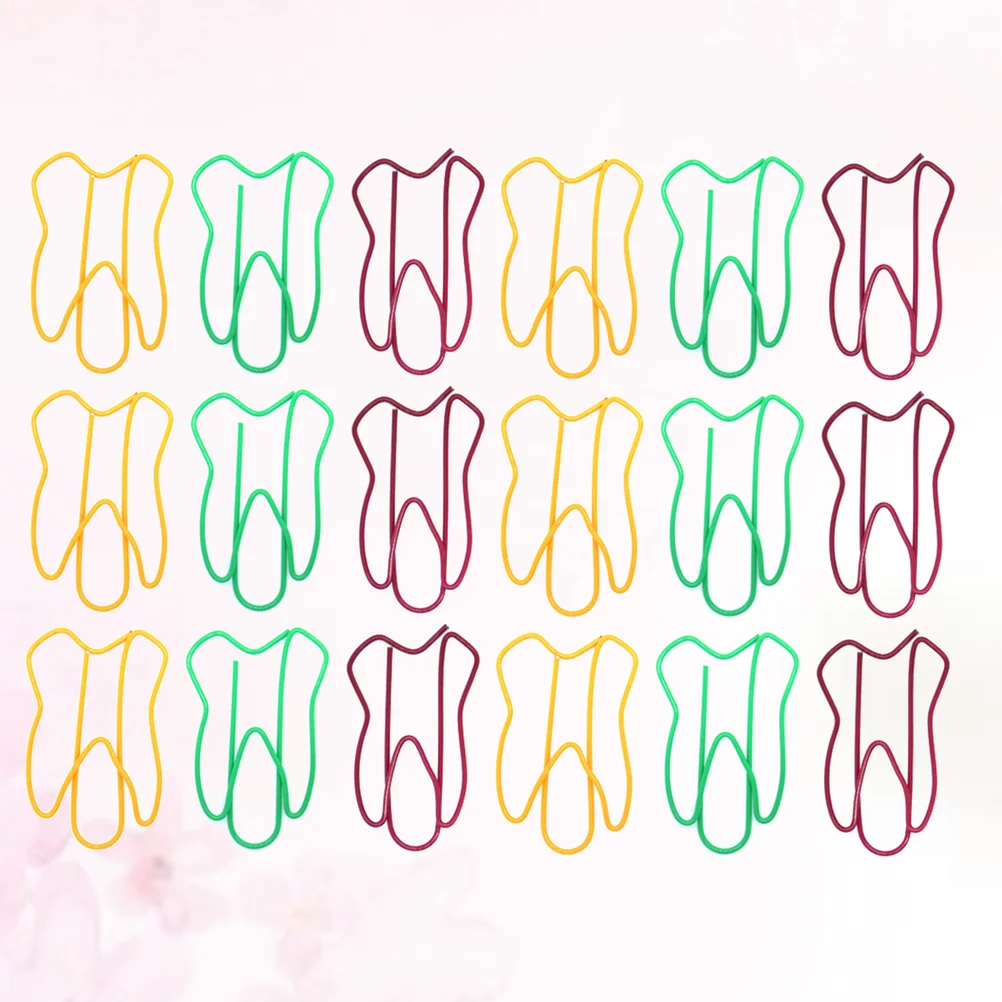 50 Pcs Paper Clips Photo Paperclips Party Gift Modeling Tooth Shaped Bookmark Stationary
