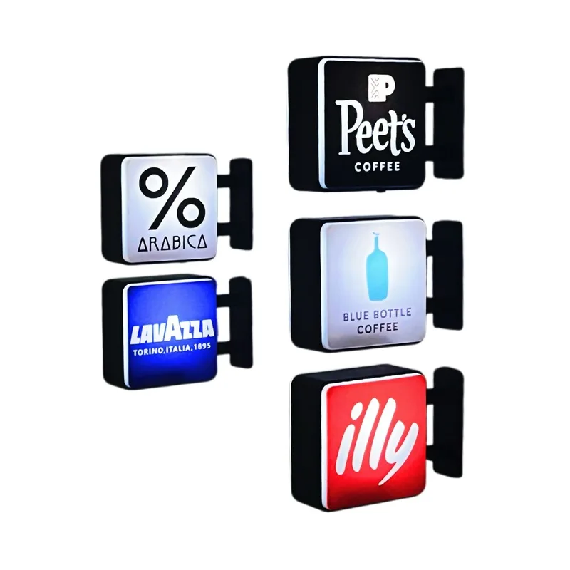 الكلاسيكية العالم القهوة شعار ضوء مغناطيس الثلاجة الإيطالية أرابيكا لافاتزا الأزرق زجاجة بيبا القهوة مشرق ضوء لعبة الشكل #5