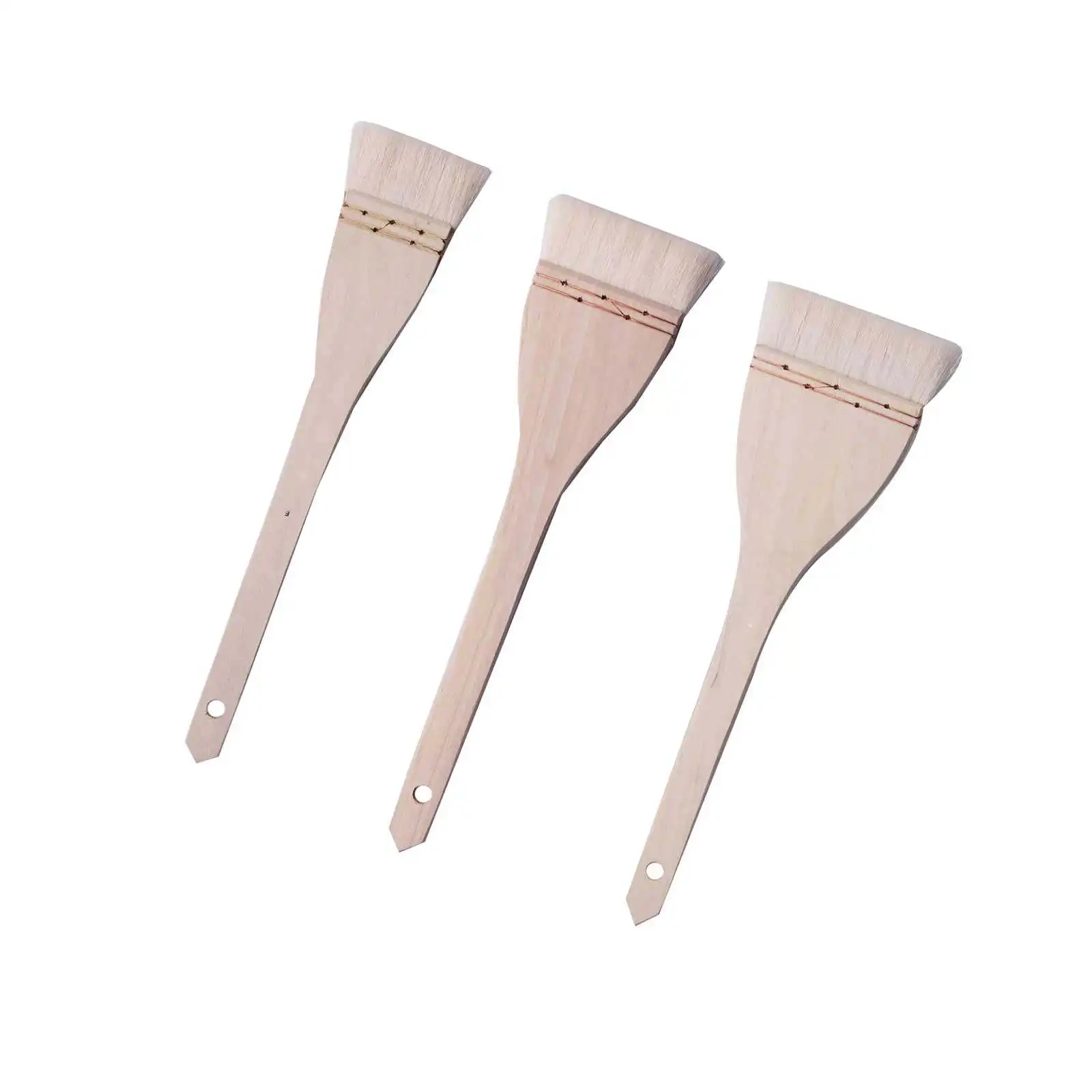 3Pcs Sturdy Wool Hair Artist Brushes with Copper Wire Design for Oil Acrylic Painting Wall Hand Drawing Brush Glue Dust Cleaning