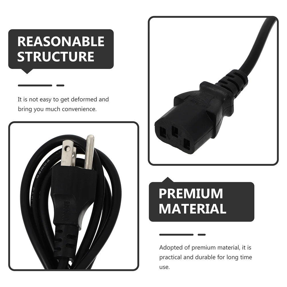 

10pcs Plug Cord Power Extension Cable for Desktop Printer Television AC Pure Copper Low Resistance Heat