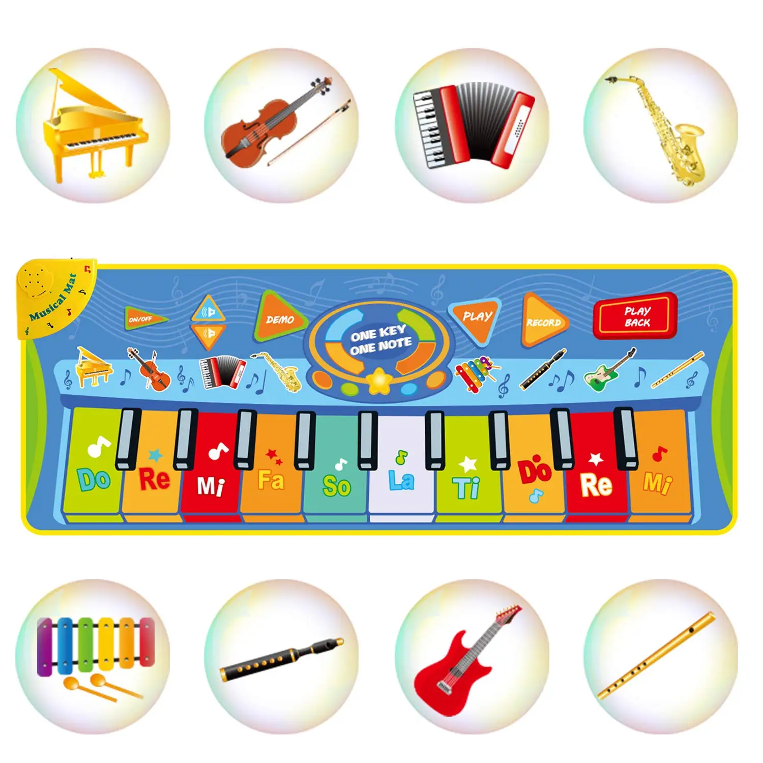 130 * 48 cm Mata do gry muzycznej i instrumenty Głosy Śpiewająca mata do zabawy Dywan do gry Dywanik na klawiaturę Zabawki edukacyjne dla dzieci Prezent dla dziecka