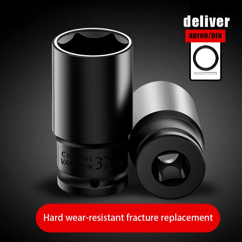 Kunci Pas Listrik หัวยาว Air Gun Sleeve Bor Listrik หกเหลี่ยมภายในชุดเครื่องมือสกรู Nut 8-32มม.