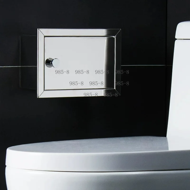 Concealed Wall Embedded Single Roll Toilet Tissue Box, 304 Stainless Steel Paper Rack