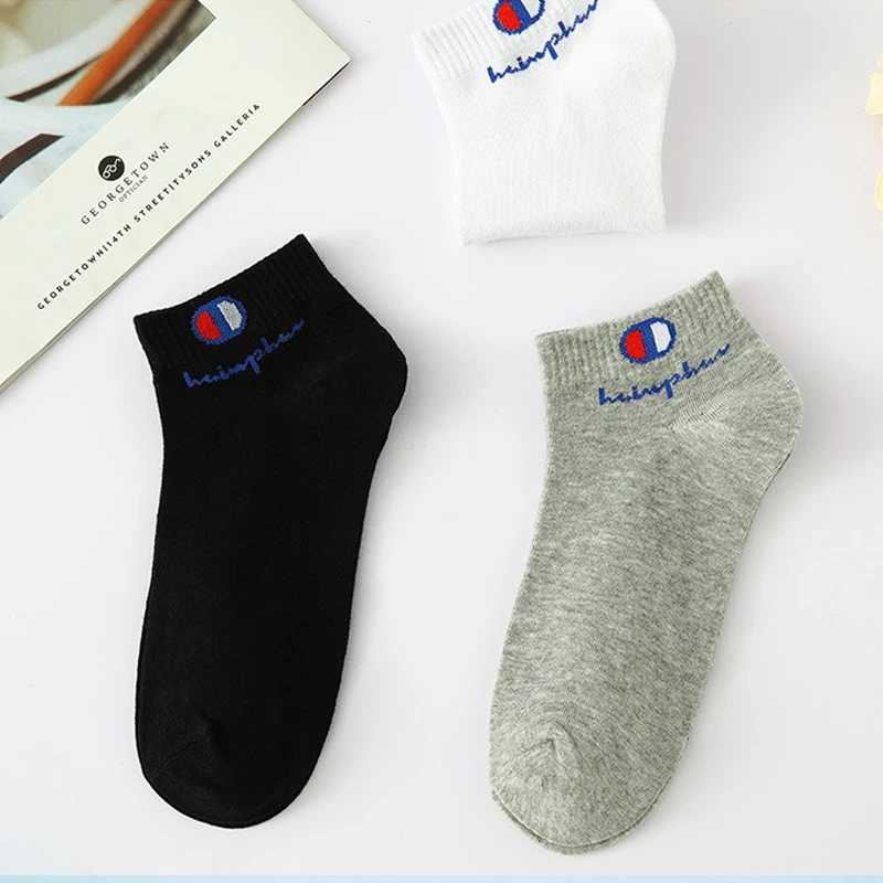 10/20/30 Pairs Ankle Socks Men Women Cotton Brand Socks Athletic Running Socks Cushioned Breathable Low Cut Sports Short Socks