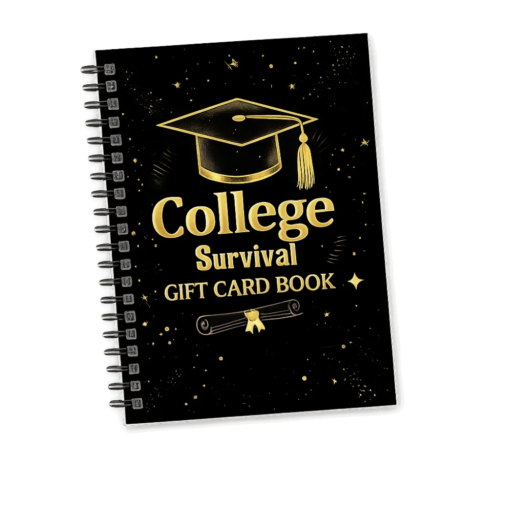 Portable Gift Card Book Double Spiral Binding Minimalist College Survival Book Ins-Style Vertical Coil