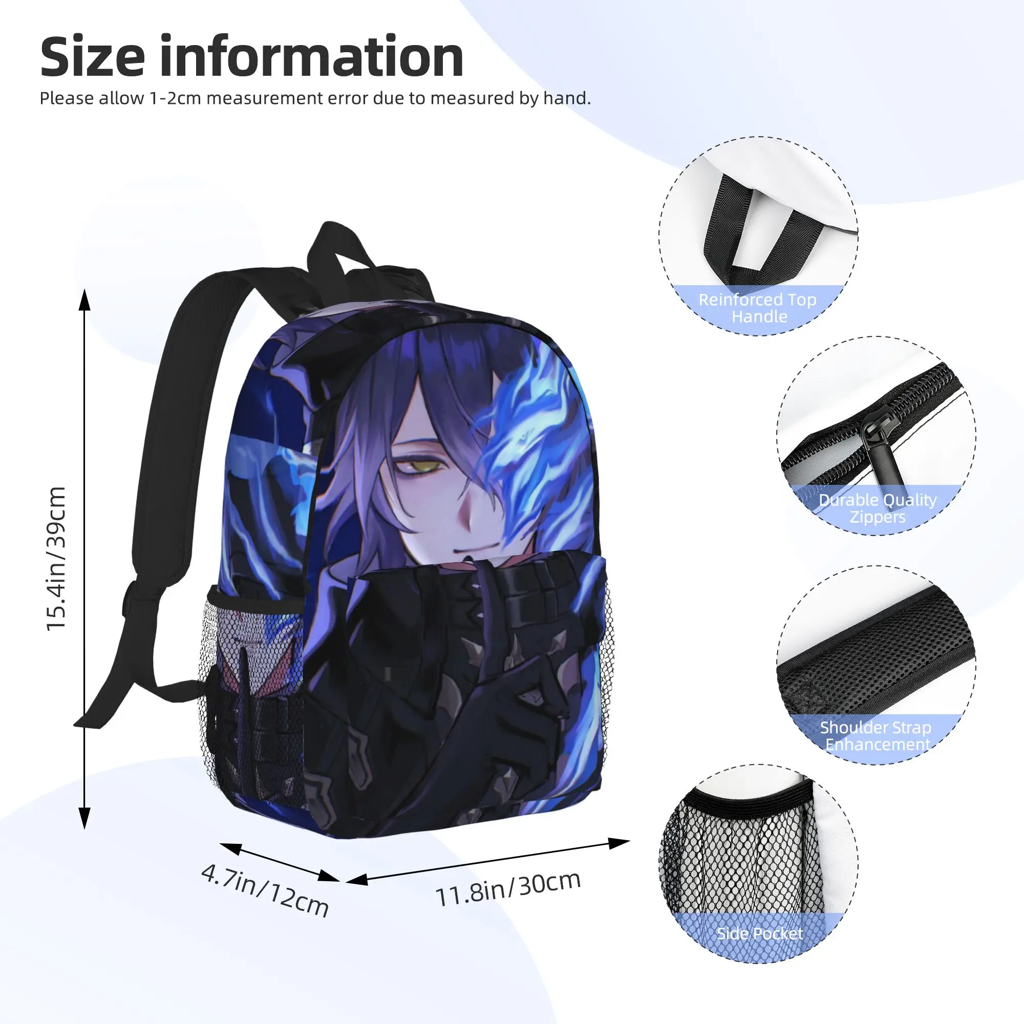 Game Role Flins Genshin Backpack Hot Sale Daypack Large Capacity Boys Girls BookBag Shoulder Bags for Men Women School Bag