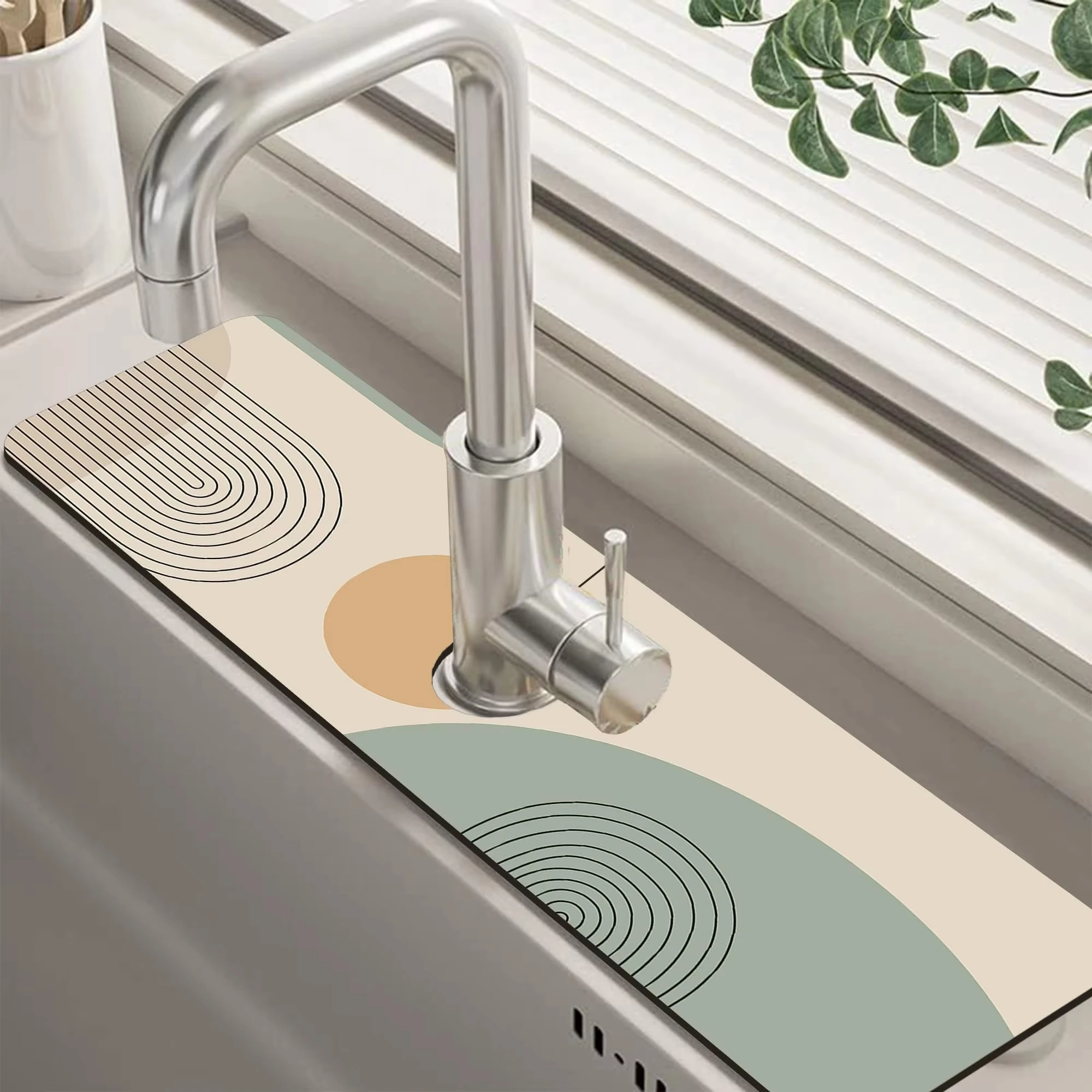 VIKAMA  Dish Drying Mat Non-Slip Fast Drying Faucet Draining Mat  Durable Reusable for Kitchen Bathroom Mat