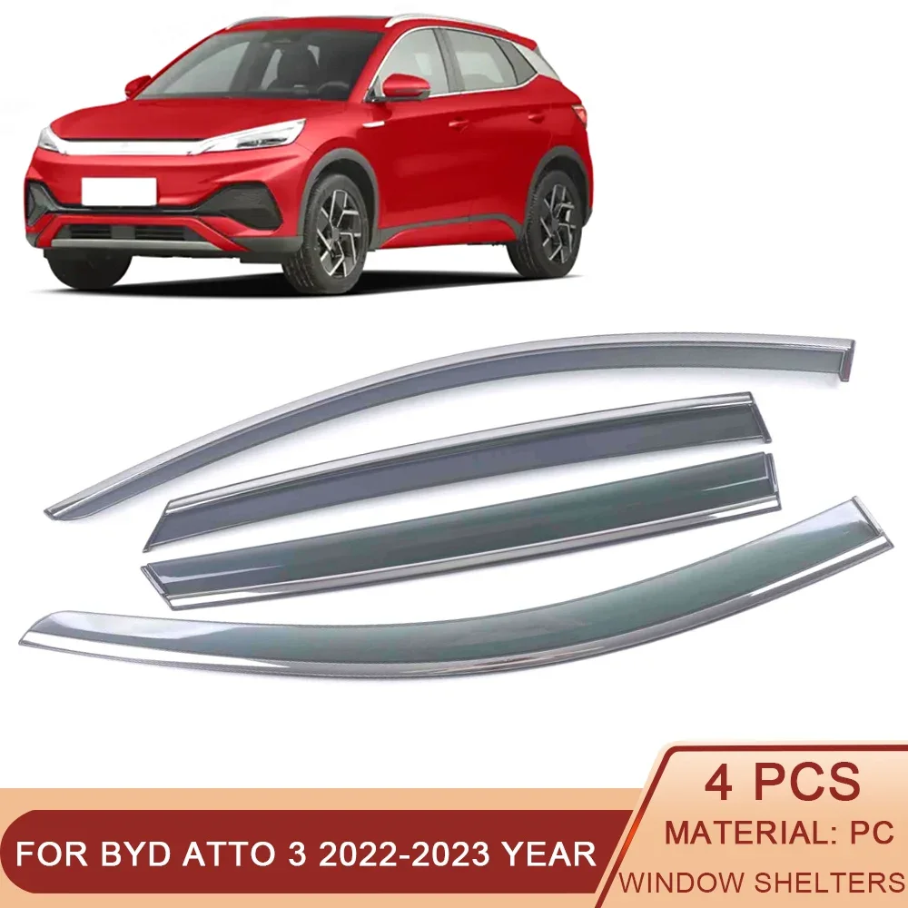 For BYD ATTO 3 2022-2023 Car Window Sun Rain Shade Visors Shield Shelter Protector Cover Sticker Exterior Accessories