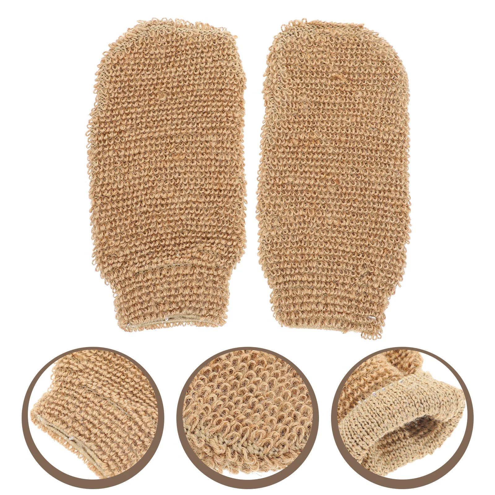 2 PCS Jute Bath Gloves Hand Rubbing Shower Towels Body Supplies Durable Scrub Exfoliating