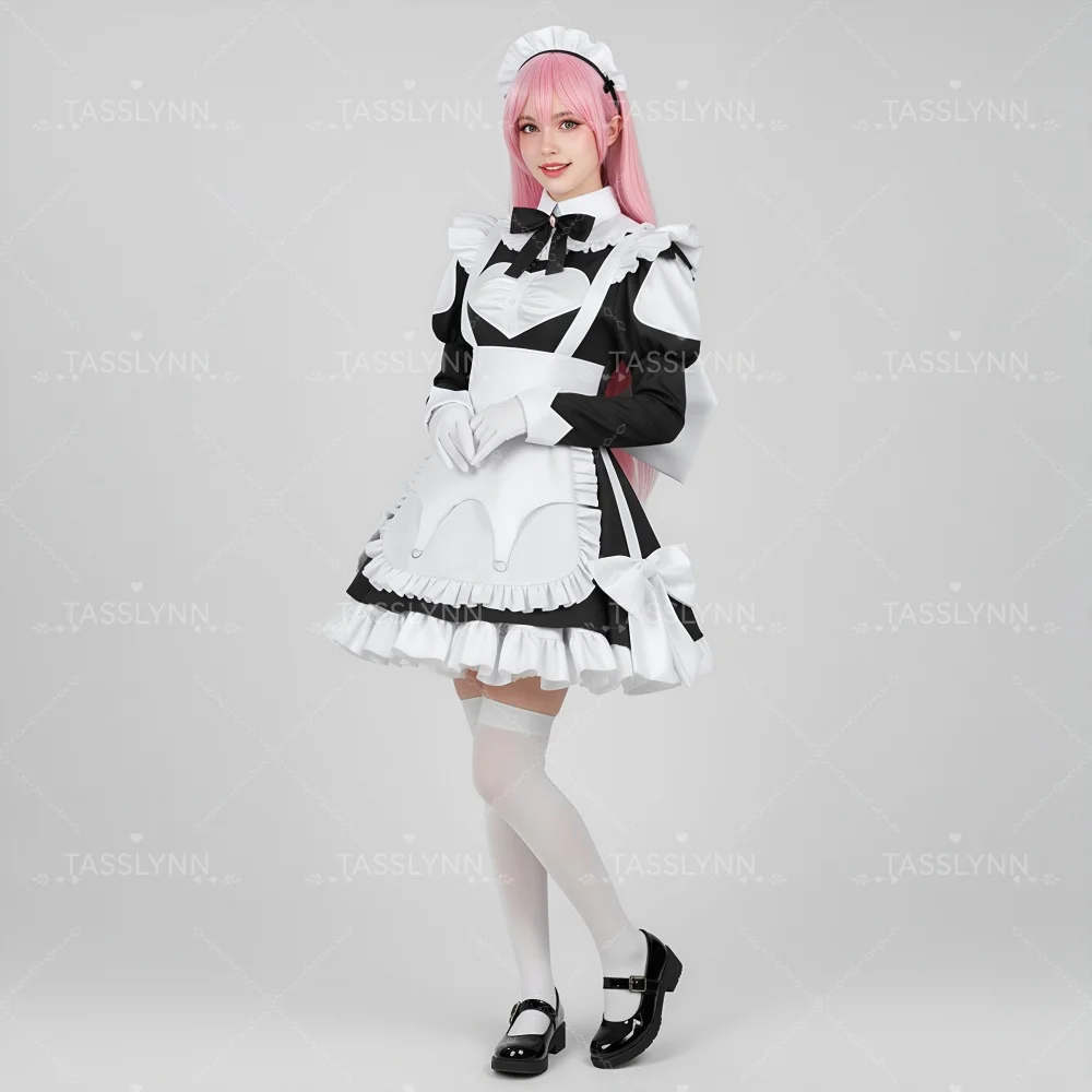 

Костюм горничной Нанао из «Игры смерти»: черно-белое платье в стиле сладкой Лолиты, короткое платье горничной Нанао