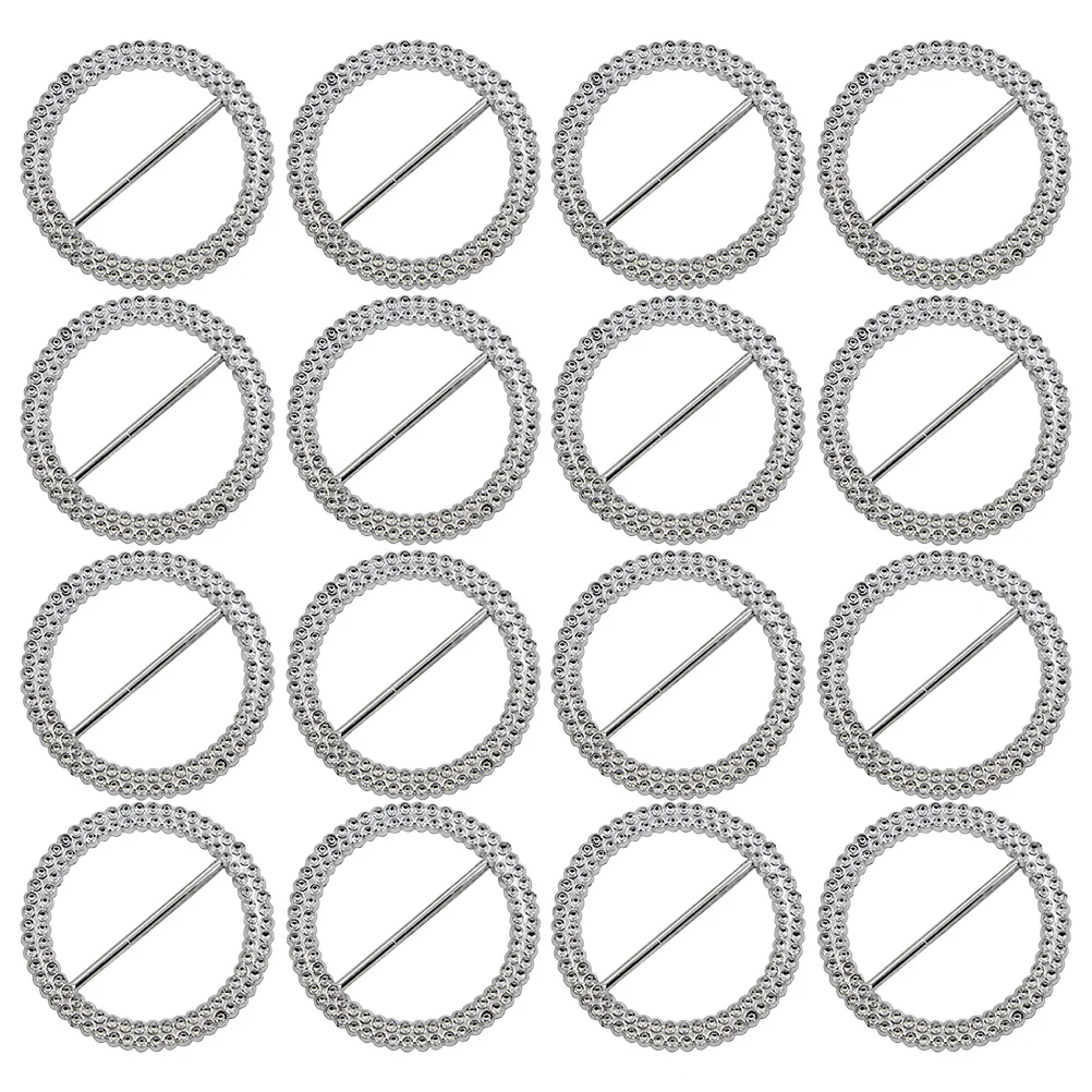 

100 PCS Seat Cover Decorative Buckle Circle Tablecloth Clips for Party Banquets Chair Sash Slider Plastic Miss Ribbon