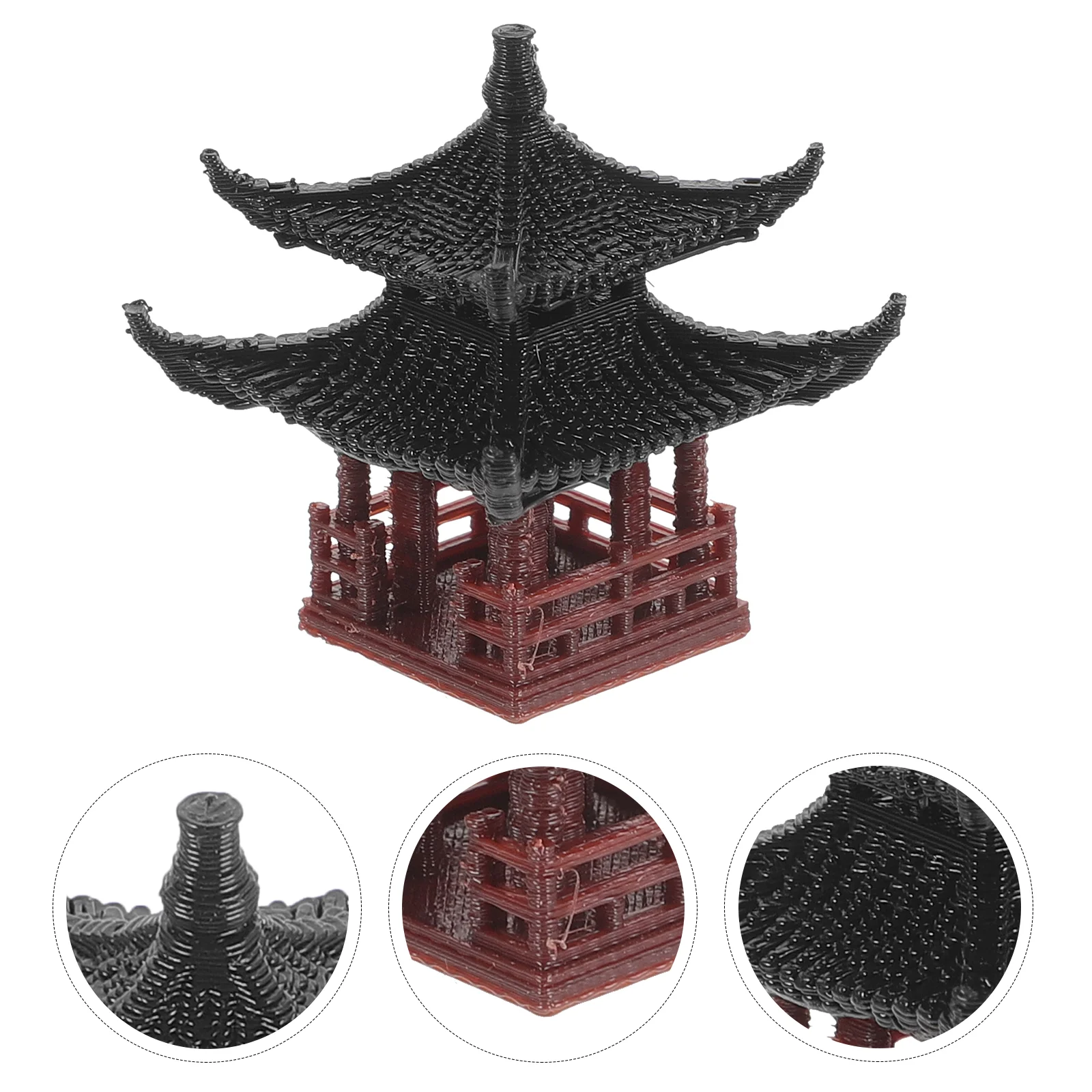 Japanese Garden Decor Lightweight Pavilion Statue Double Layer Non Fading Water Soaked Suitable Aquarium Zen Sand