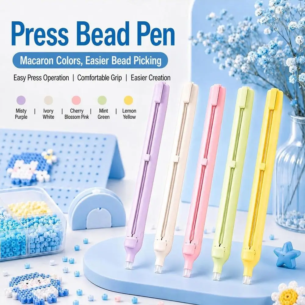 Automatic Dispensing Bean Dispenser Pen Press Operated Smooth Flow Bead Placement Pen No Clog Handheld Automatic Bean Pen