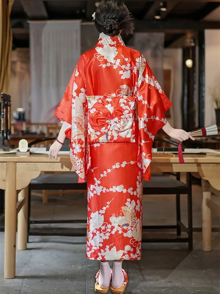 2024 Kimono Women Fashion National Trends Woman Japanese Kimono Sexy Yukata With Obi Evening Dress Japanese Cosplay Costume