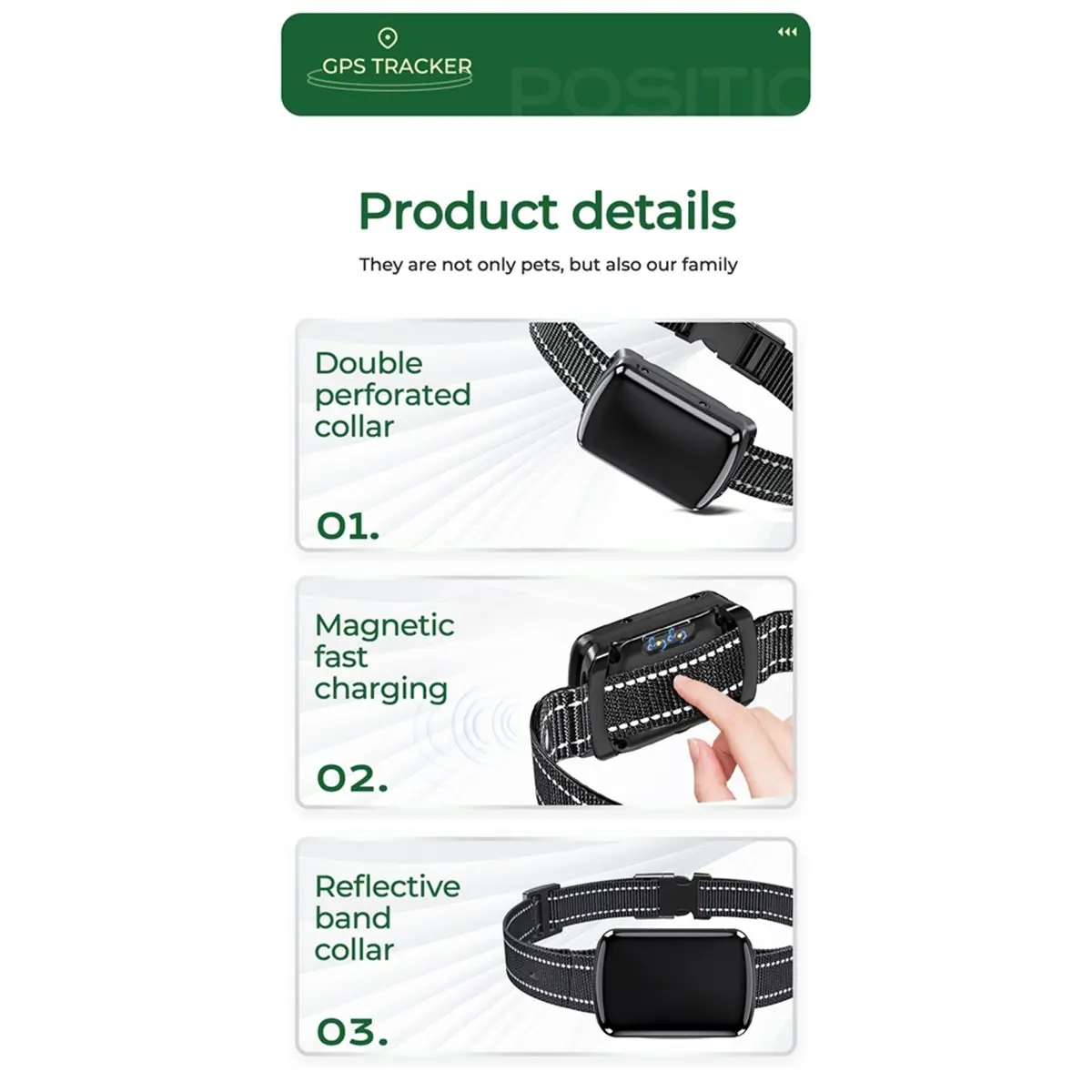 Top 2PCS Pet GPS Tracker with Adjustable Collar Real Time Tracking Anti Lost Dog Locator IP68 Waterproof