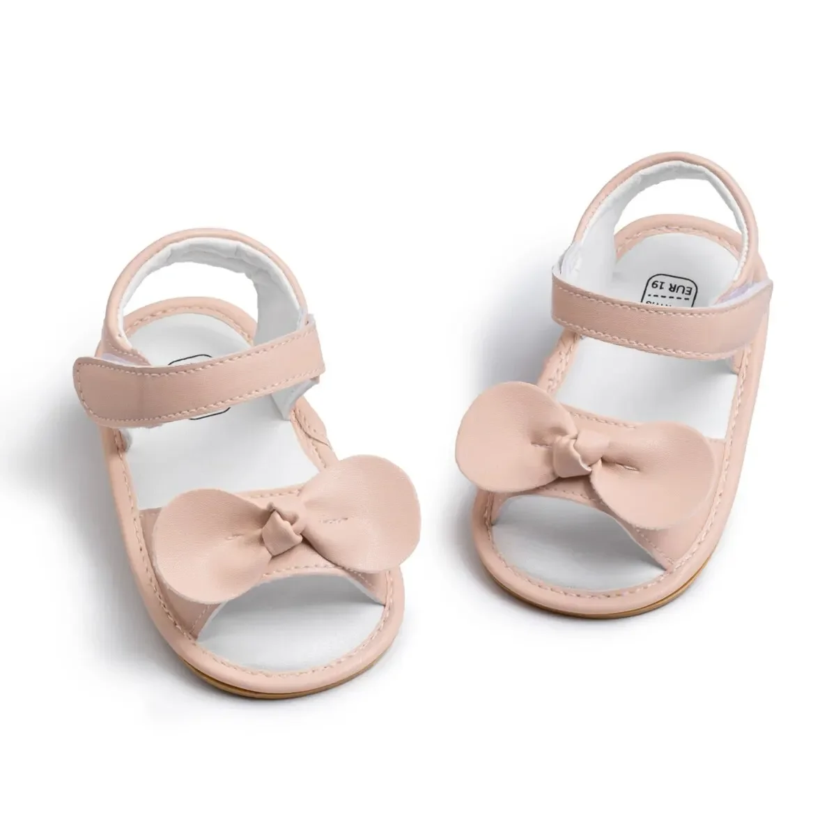 Meckior Baby Girls Sandals Toddler Rubber Sole Open Toe Summer Beach Shoes Casual Bowknot First Walker Princess Dress Shoes