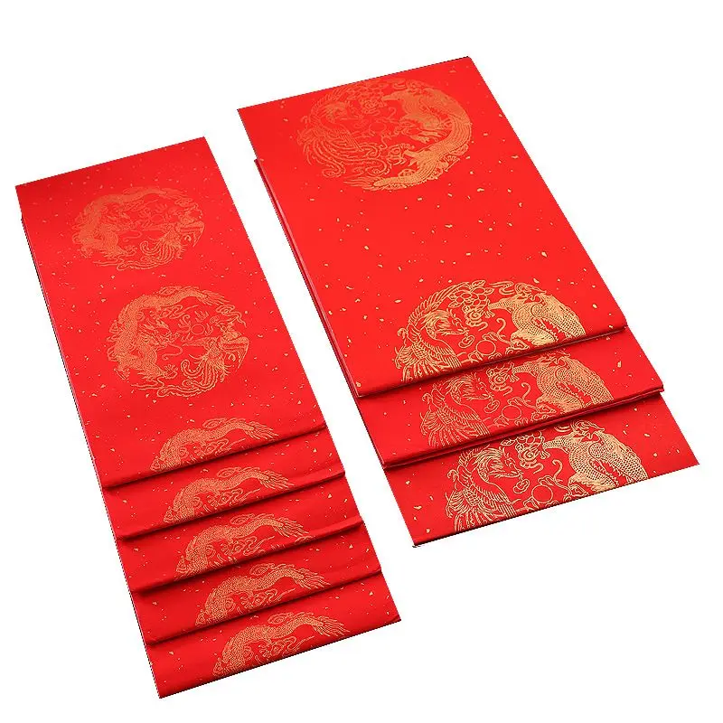 

Red Xuan Paper Housewarming Wedding Chinese Spring Festival Couplets Red Paper Calligraphy Wannian Red Rice Papier Papel China