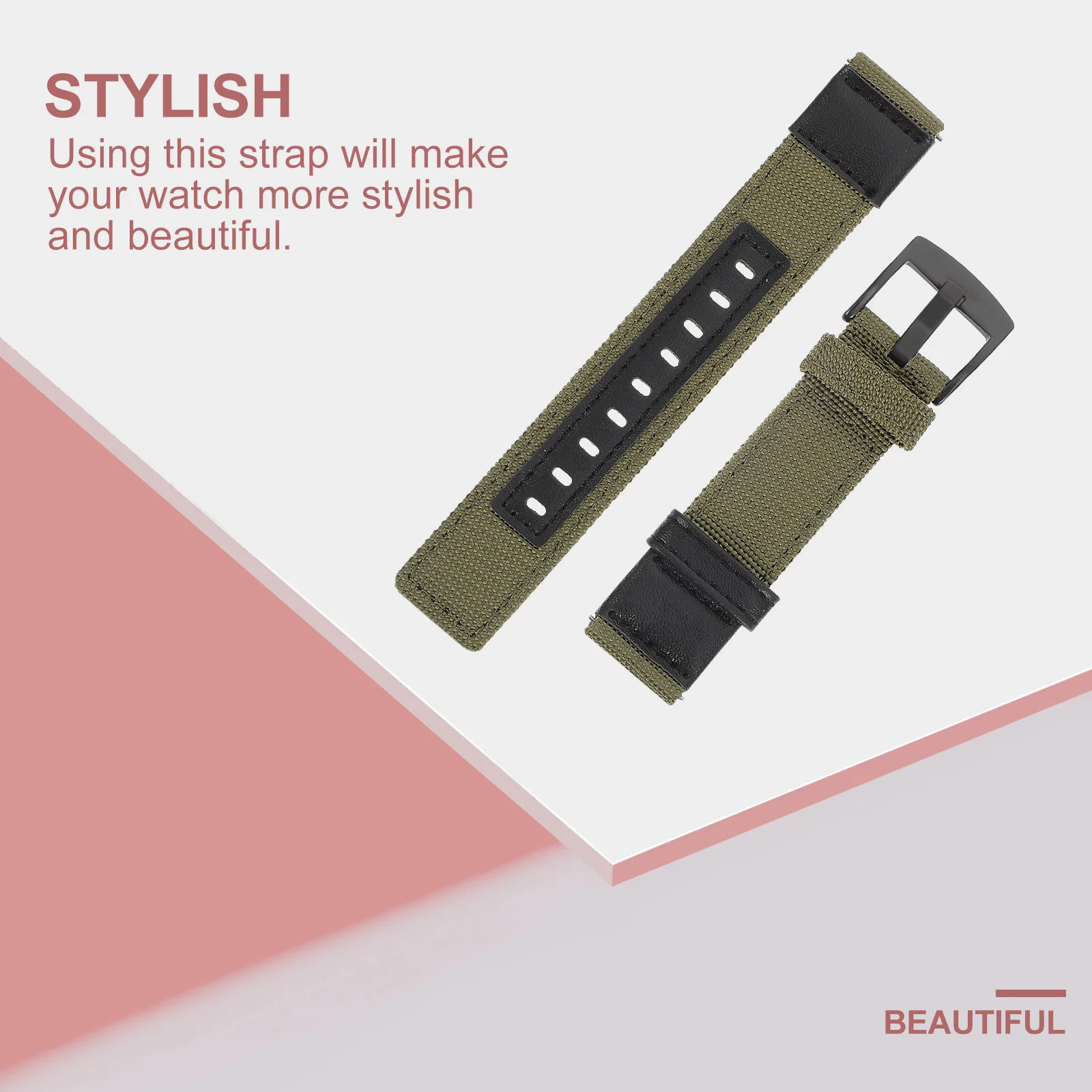 

2Pcs Unique Watch Straps Nylon and Replacement Band Universal Fit Comfortable Wrist Watch Strap Modern Style
