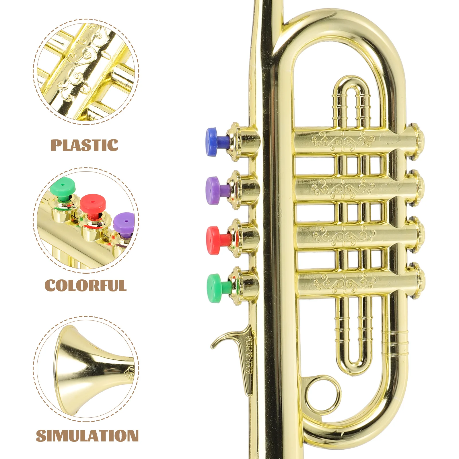 

Simulated Musical Instrument Toy Kids Abs Plastic Horn Children Colorful Safe Tasteless Develop Musical Potential Creativity