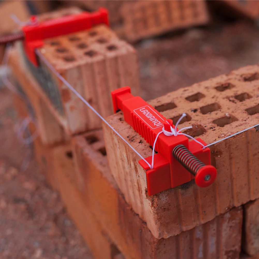 2 Stuks Bakstenen Voering Duurzaam Anti-Slip Baksteen Lijn Lijn Clip Draad Lade Metselen Gereedschap Voor Bouw Bouw Zwart/Rood