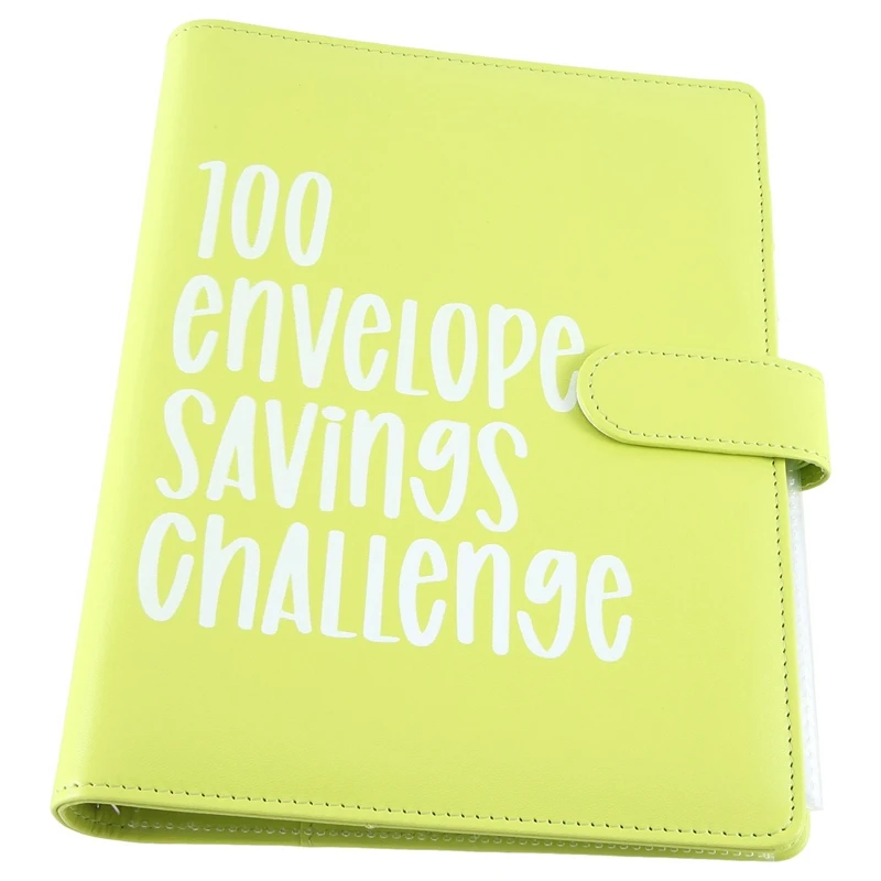 100 Envelope Challenge Binder, Savings Challenges Binder, Budget Binder, Easy And Fun Way To Savemoney(Green) Durable