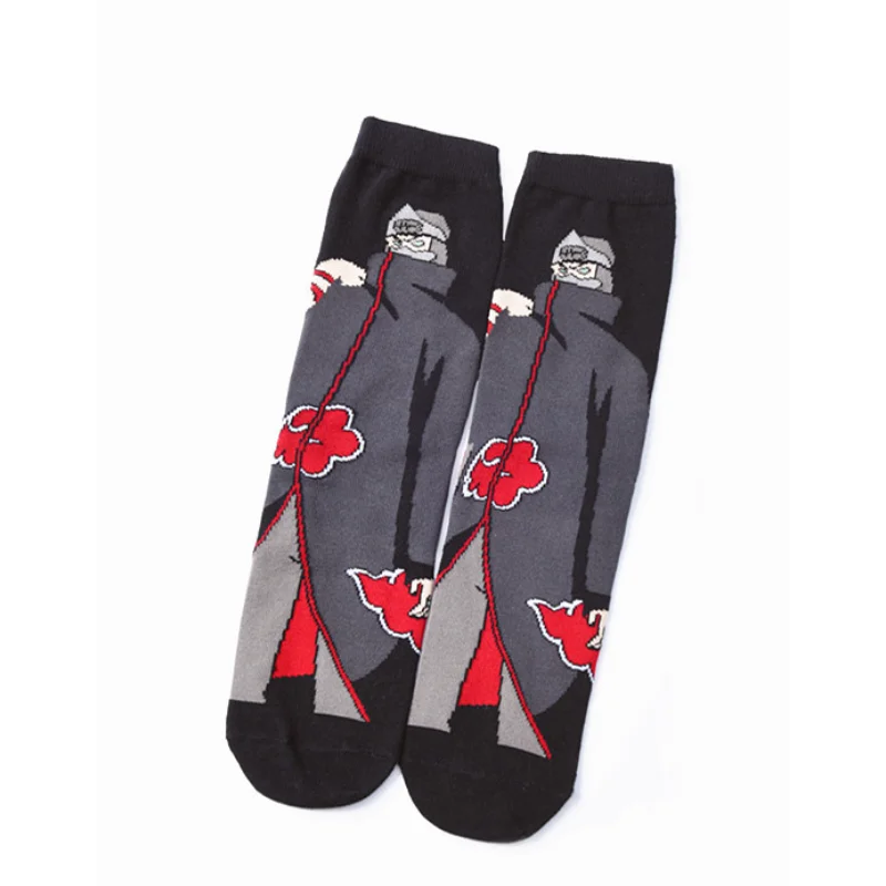 Naruto Men Socks Fashion Cotton Printing Middle Tube Sock Cartoon Couple Sport Socks Casual Breathable Comfortable Stockings