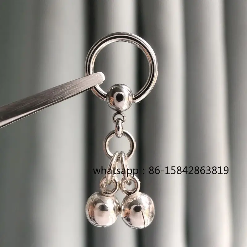 Silver Bell Transverse Perforated Vaginal Ring Lip  Jewelry Titanium Steel Nipple  Body  Female Male Puncture PA