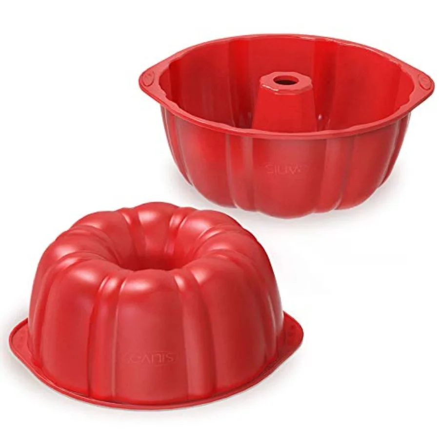 

8 ih Silicone Bundt Cake Pans 2 Pack 6 Cup Nonstick Silicone Bundt Pans for Jello Monkey Bread and Bundt Cake