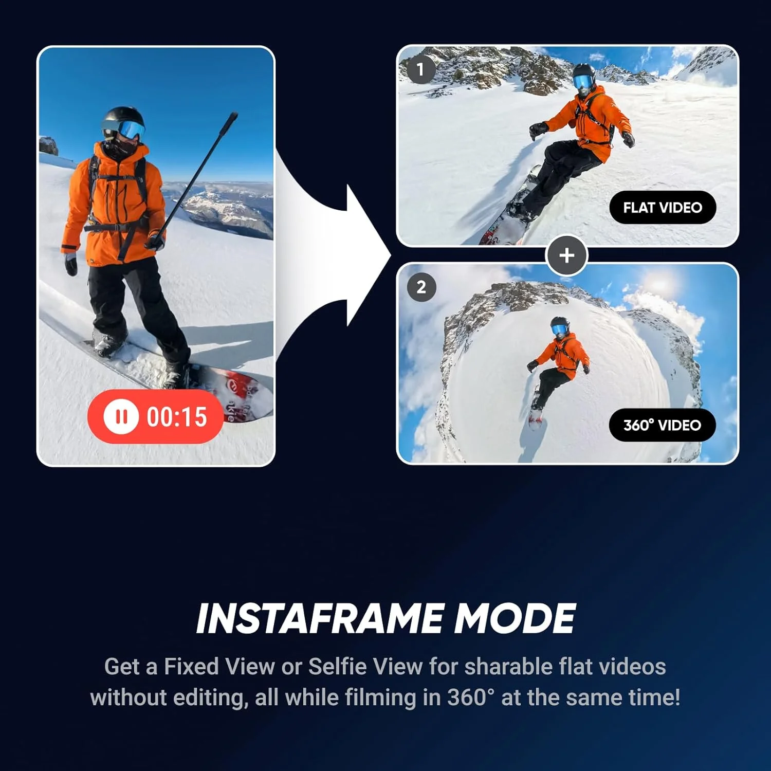 Cámara de acción Insta360 X5 8K 360°, impermeable, efecto de palo selfie invisible, batería de 3 horas, estabilización y diseño de triple chip de IA. 5