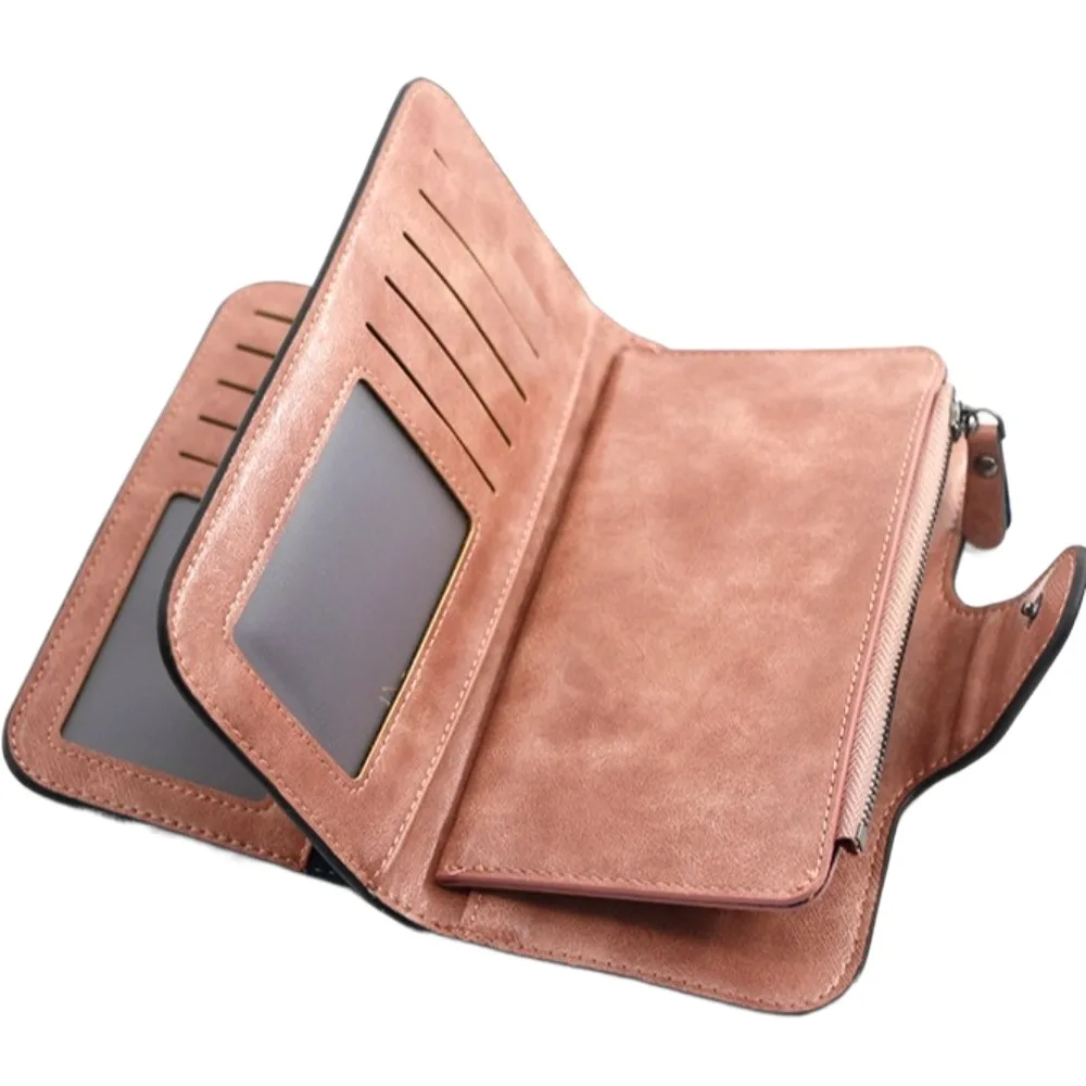 

Large Capacity Women Long Wallet Korean Style Multifunctional PU Leather Wallet Multi Card Solt Solid Color Clutch Bag Outdoor