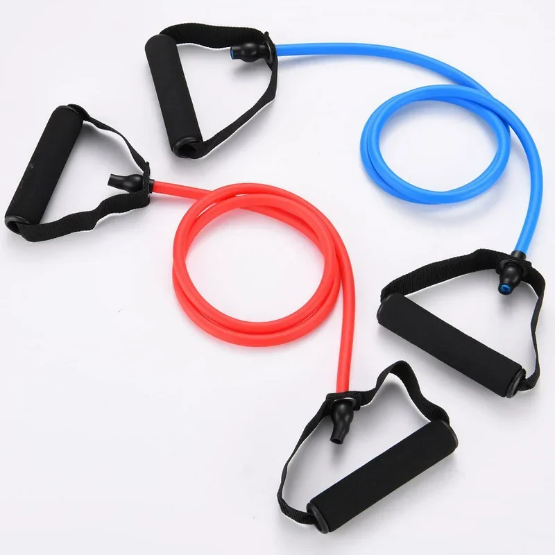 Level 5 Resistance Band with Handles Yoga Drawstring Elastic Fitness Workout Tube Band for Home Workout Strength Training