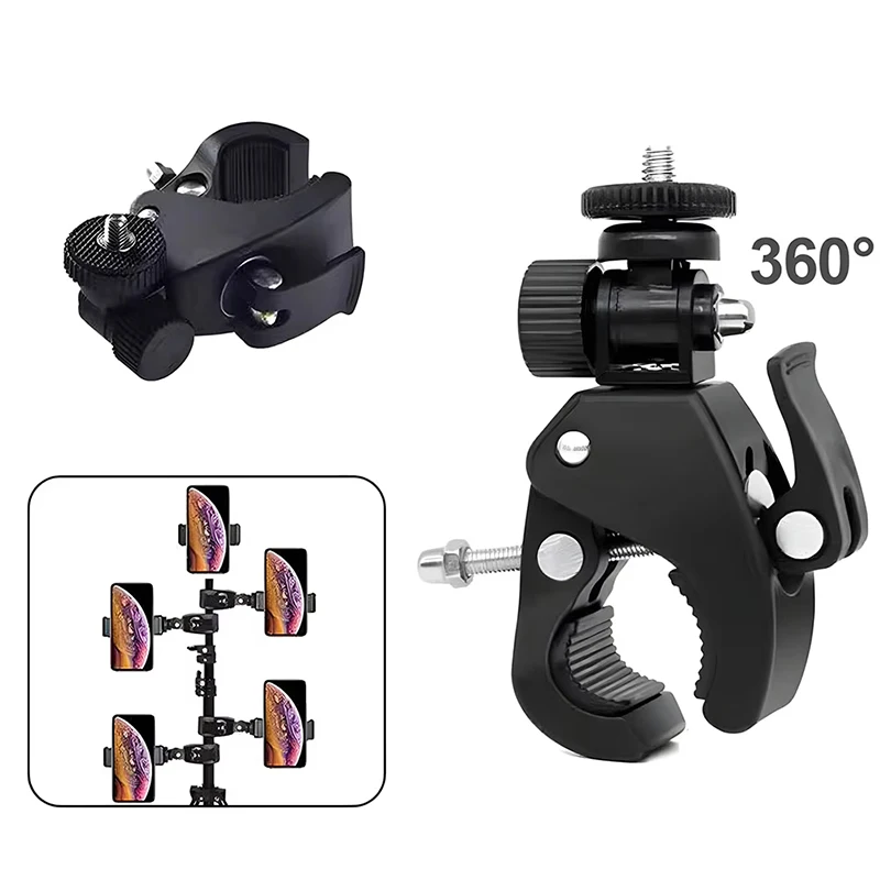 العالمي 360 درجة الدورية 1/4 كاميرا دراجة نارية المقود جبل قوس ترايبود جبل المسمار كليب للكاميرا الرياضية #1