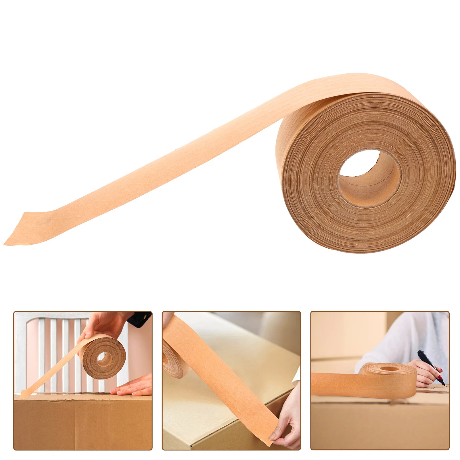 

1 Roll Brown Paper Tape Writable Flatback Self-Adhesive Sealing Tape Multi-Function Packaging Accessory Packaging Accessory