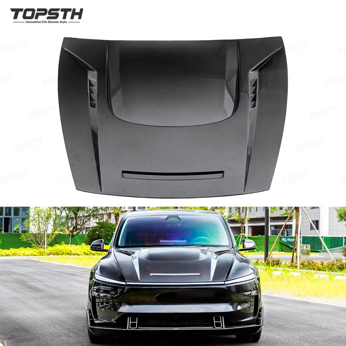 

FOR 2025+ Tesla Model Y Juniper Real Carbon Fiber Hood Lightweight Performance Upgrade with Aerodynamics CM Style Engine Hoods